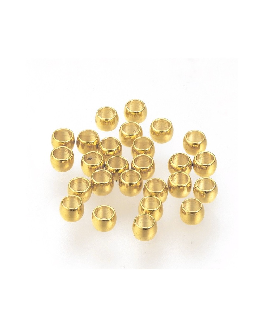 Kuleczki zaciskowe 2x1.5mm stal nierdzewna Złote