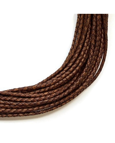 Rzemień naturalny okrągły pleciony 3mm - Naturalny Indyjski Brązowy mix