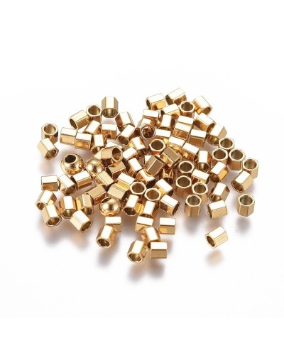 Przekładka ozdobna 2x2x2mm stal nierdzewna złota