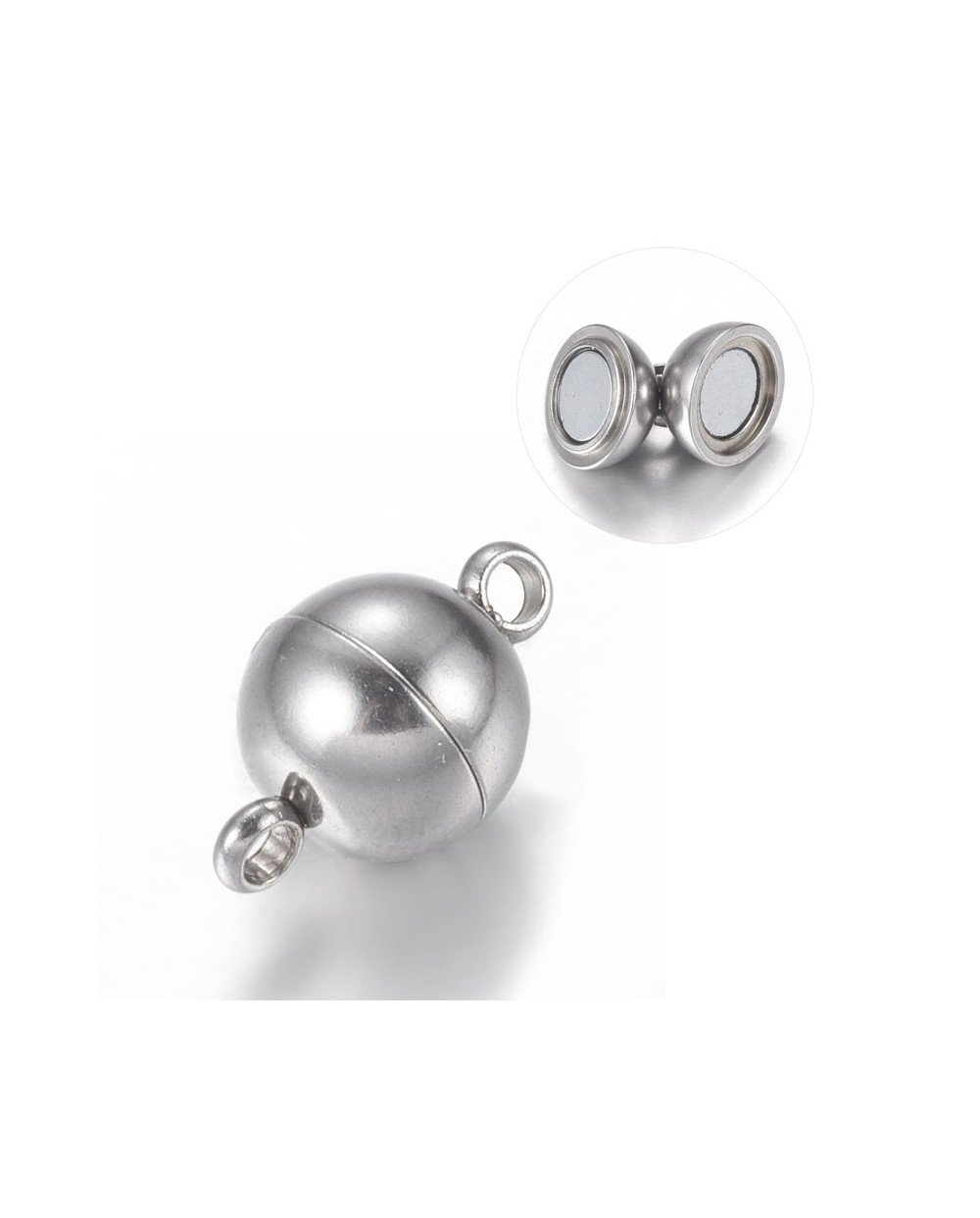 Zapięcie magnetyczne kulka 11,5x6mm stal nierdzewna