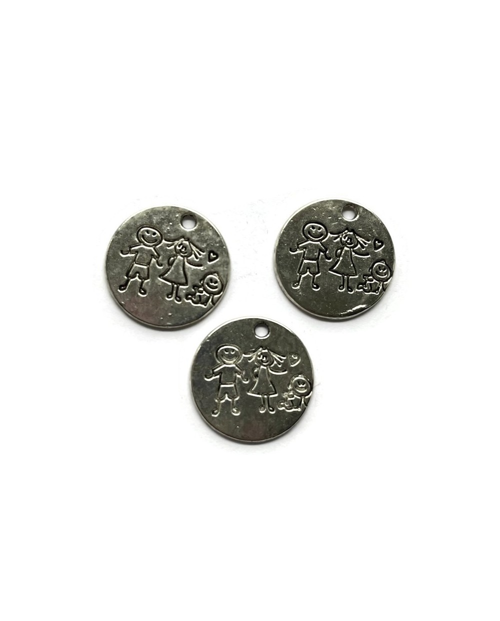 Zawieszka koło Rodzina ok  22x22mm - 5 szt.