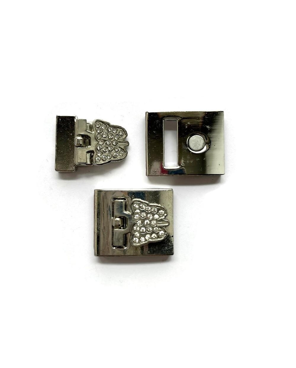 Zapięcie magnetyczne, motyl z cyrkoniami 25x21mm - 1 szt.
