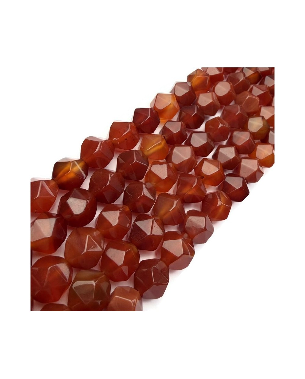 agat bryłka fasetowana 7~8x6~7.5x6~7.5mm sznurek szlif gwiezdny star cut