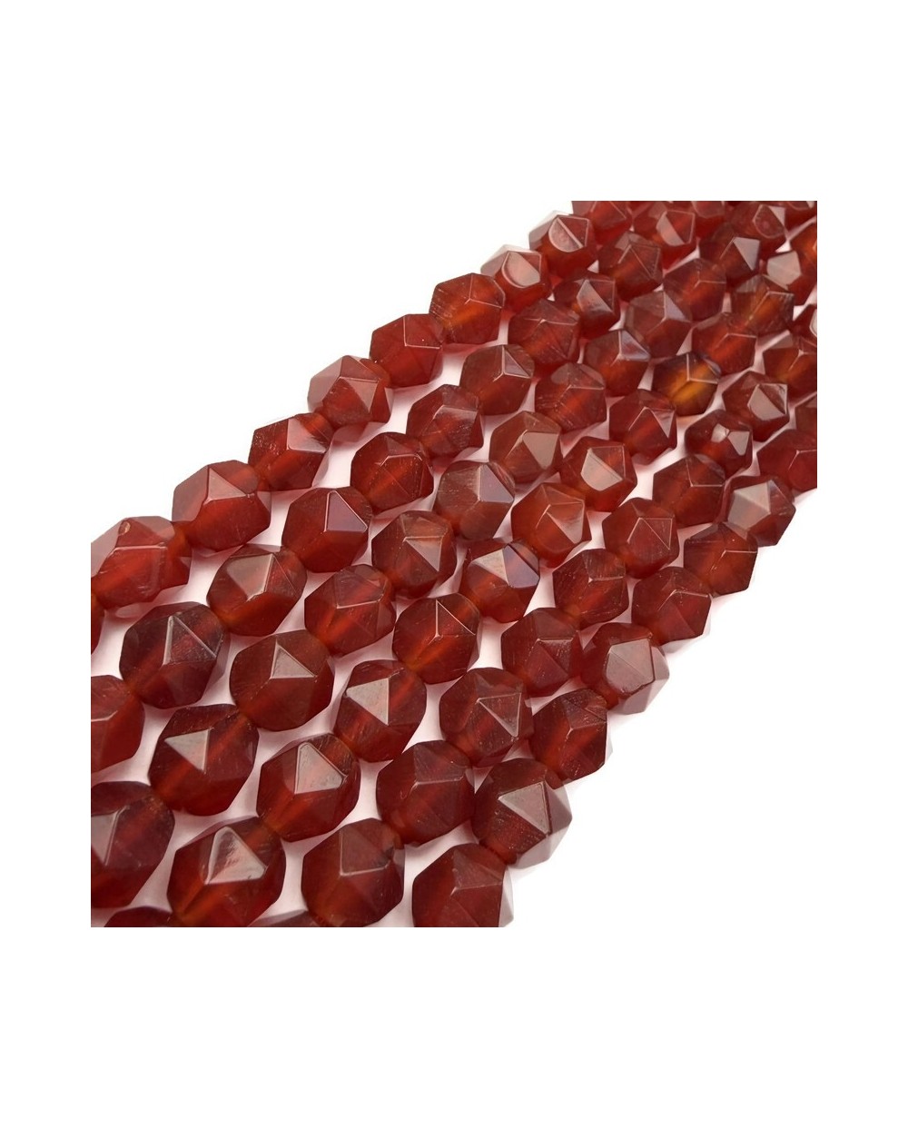 agat bryłka fasetowana 7~8x6~7.5x6~7.5mm sznurek szlif gwiezdny star cut
