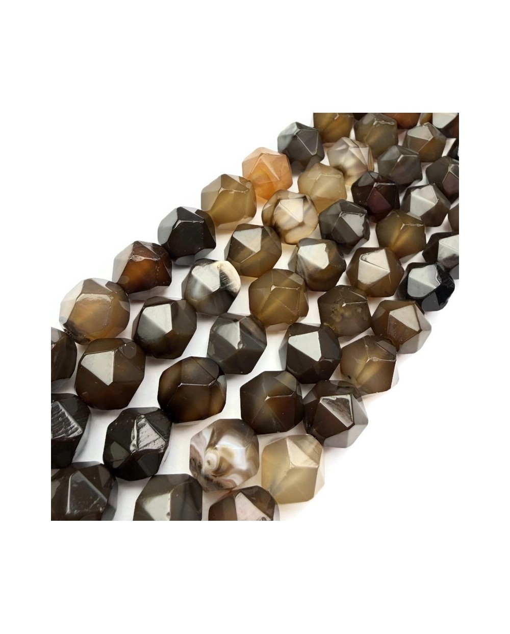 agat bryłka fasetowana 7~8x6~7.5x6~7.5mm sznurek szlif gwiezdny star cut