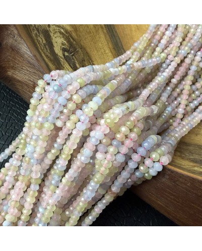 Jadeit oponka 4x3mm sznurek pastelowy mix