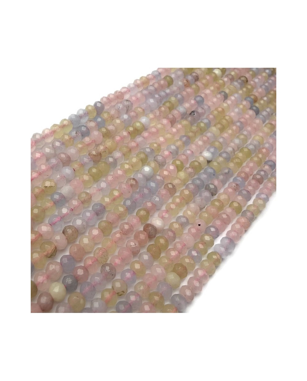 Jadeit oponka 4x3mm sznurek pastelowy mix