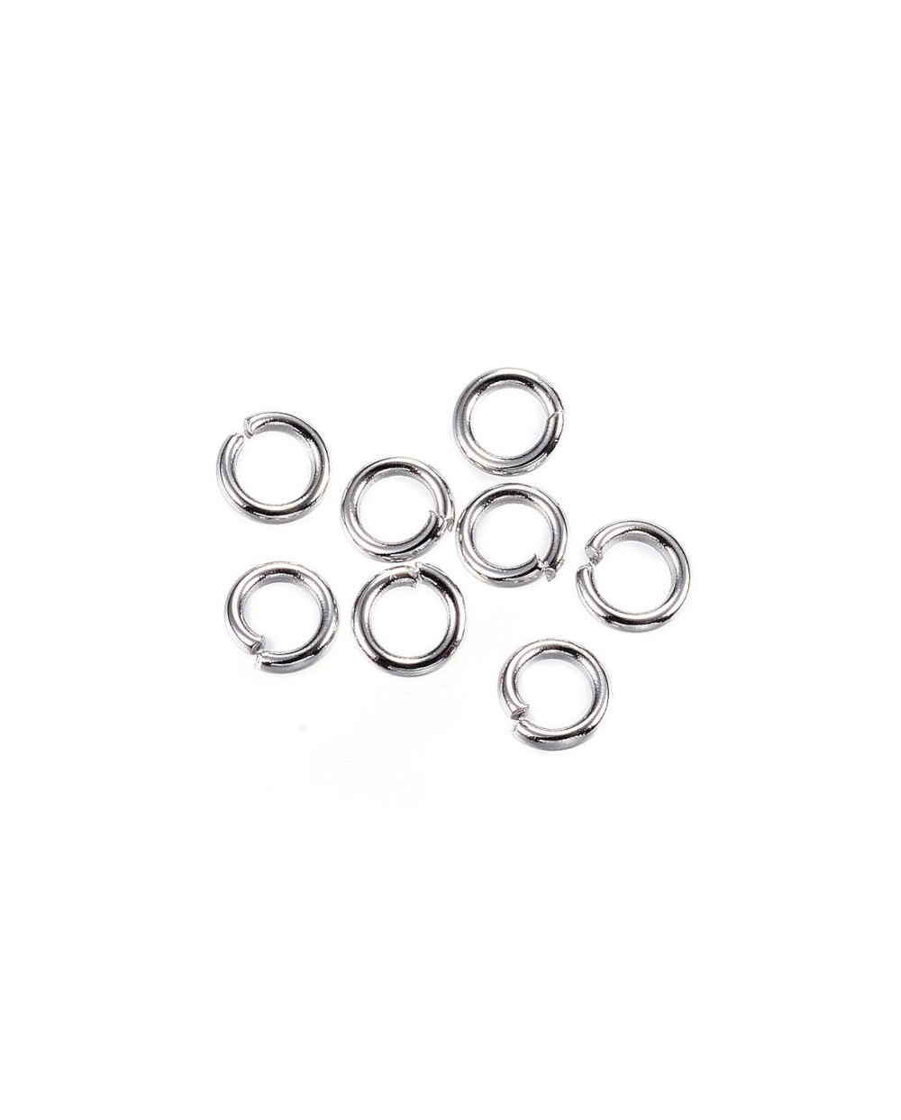 Kółeczka pojedyńcze 4x0,8mm stal nierdzewna srebrne