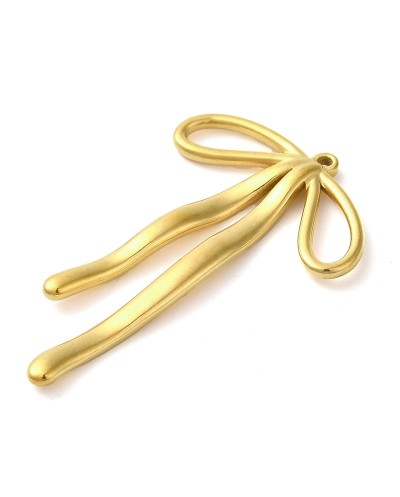 Zawieszka kokardka 42x28x2mm stal nierdzewna złota