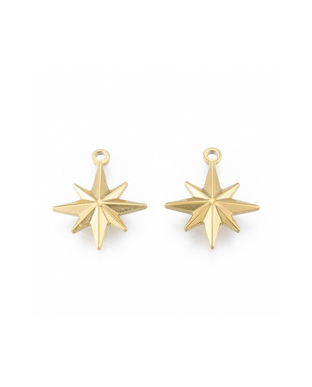 Zawieszka gwiazda 21x17x4mm stal nierdzewna złota