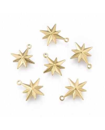 Zawieszka gwiazda 21x17x4mm stal nierdzewna złota