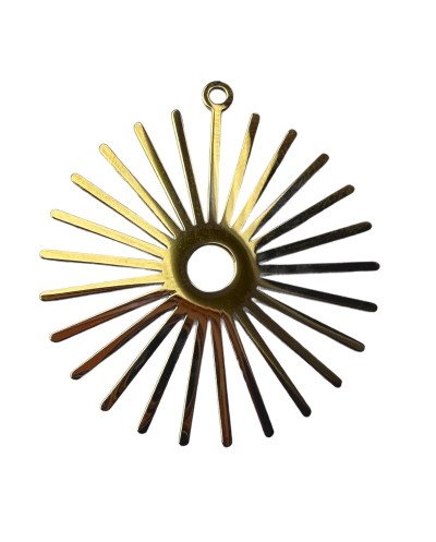 Zawieszka słońce 32,5x30x1mm stal nierdzewna złota