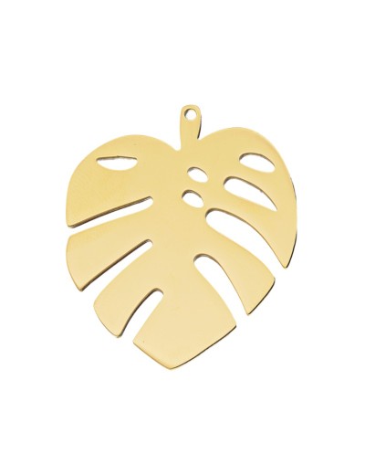 Zawieszka monstera 39x33x1mm stal nierdzewna złota