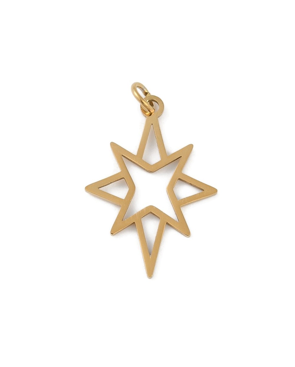 Zawieszka gwiazda 26x18x1mm stal nierdzewna złota