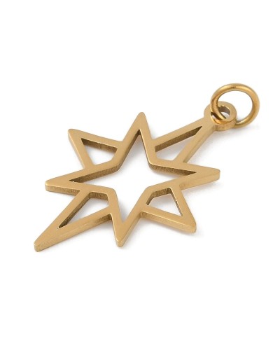 Zawieszka gwiazda 26x18x1mm stal nierdzewna złota