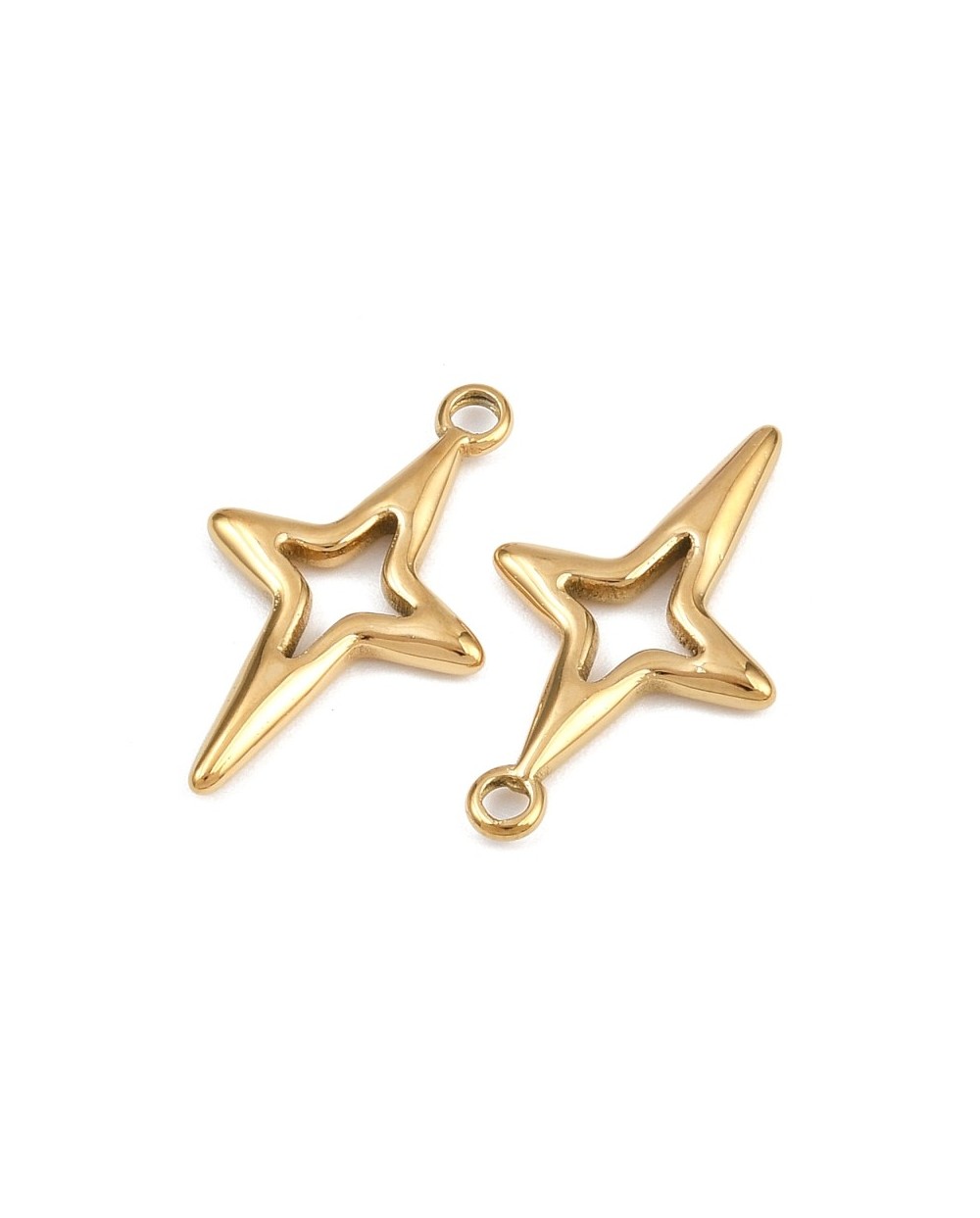 Zawieszka gwiazda 23x14x1mm stal nierdzewna złota