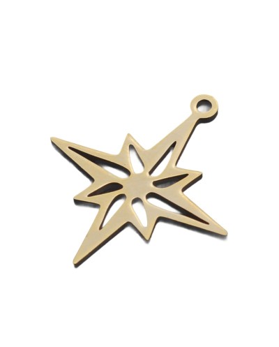 Zawieszka gwiazda 24x21x1mm stal nierdzewna złota