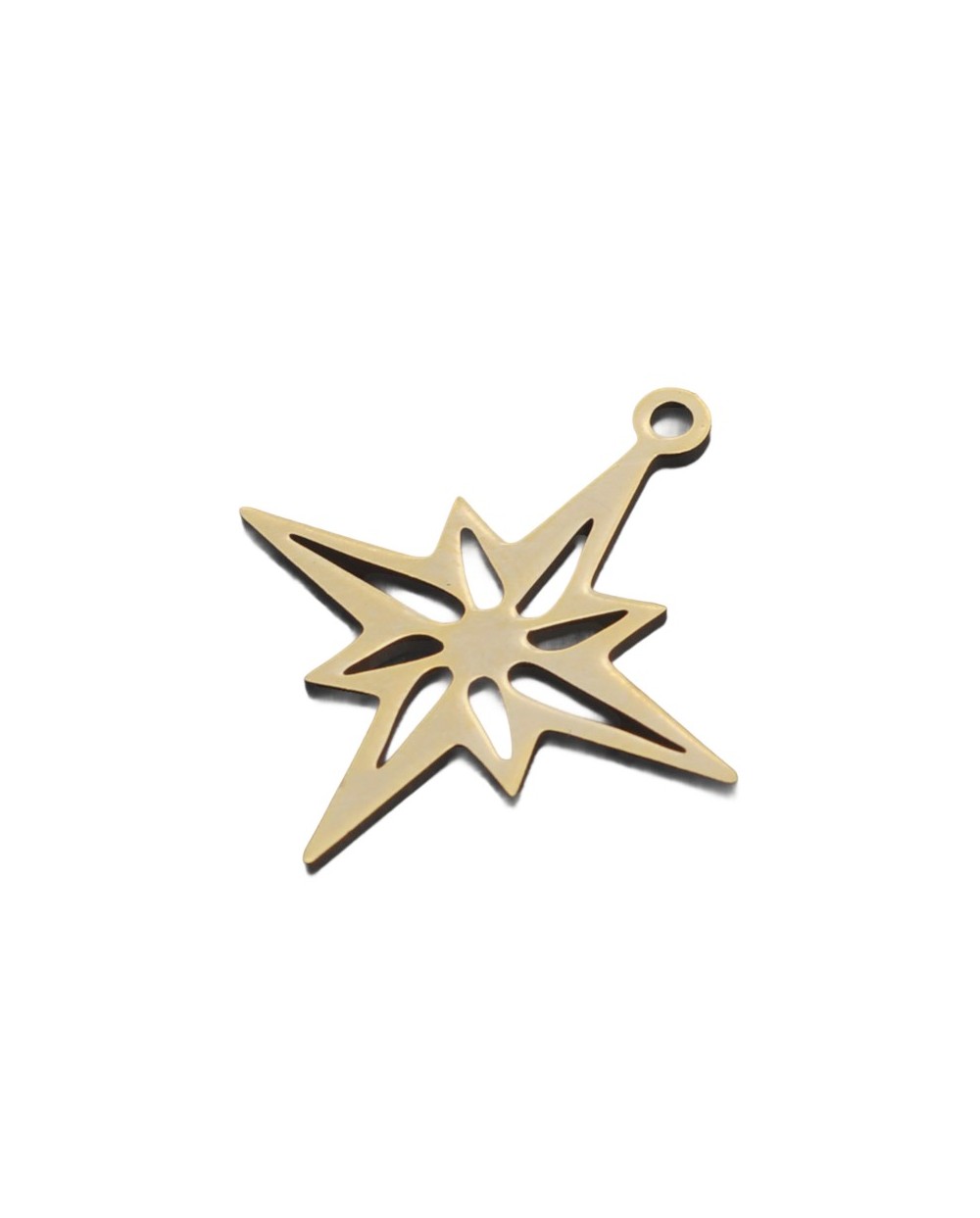Zawieszka gwiazda 24x21x1mm stal nierdzewna złota