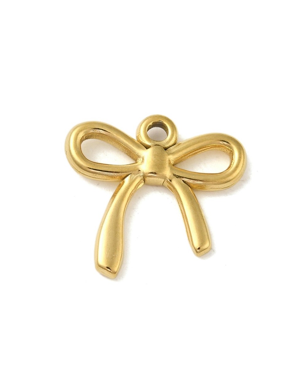 Zawieszka kokardka 20x20x3mm stal nierdzewna złota