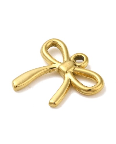 Zawieszka kokardka 20x20x3mm stal nierdzewna złota