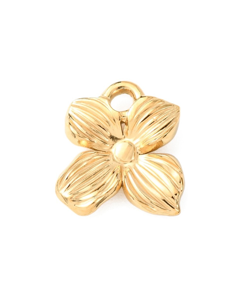 Zawieszka kwiatek 17x16x3mm stal nierdzewna złota