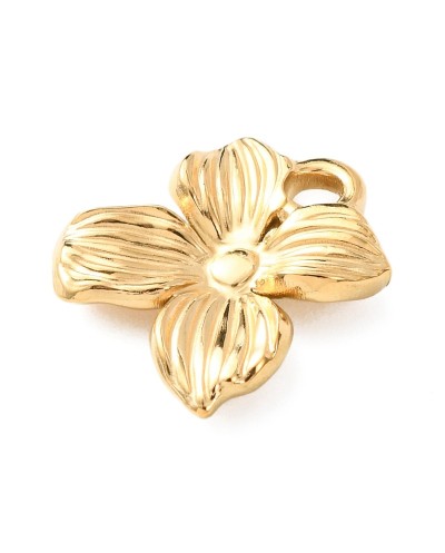 Zawieszka kwiatek 17x16x3mm stal nierdzewna złota