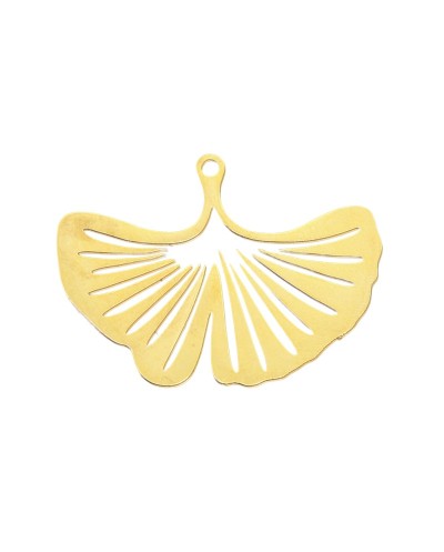Zawieszka miłorząb 23x30x1mm stal nierdzewna złota