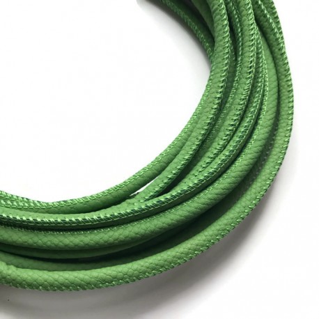 Rzemień szyty 6x7mm-wężowy zielony