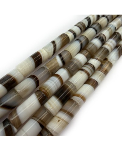 Kamień naturalny agat walec ok 8x20mm sznurek mix