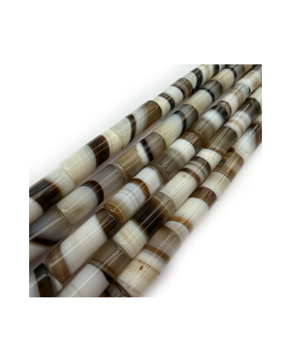 Kamień naturalny agat walec ok 8x20mm sznurek mix