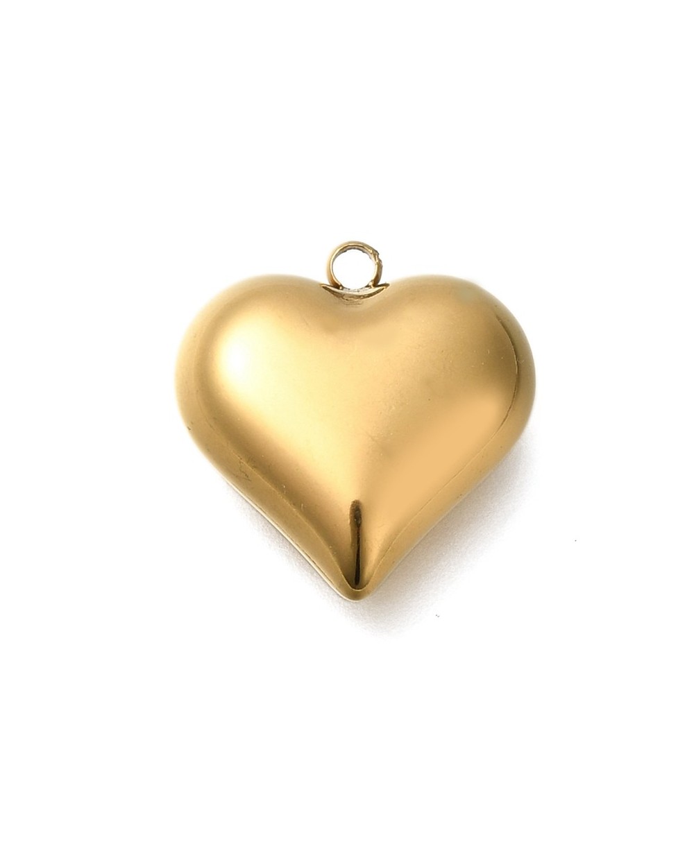 Zawieszka serce 24x23x9,5mm stal nierdzewna złota