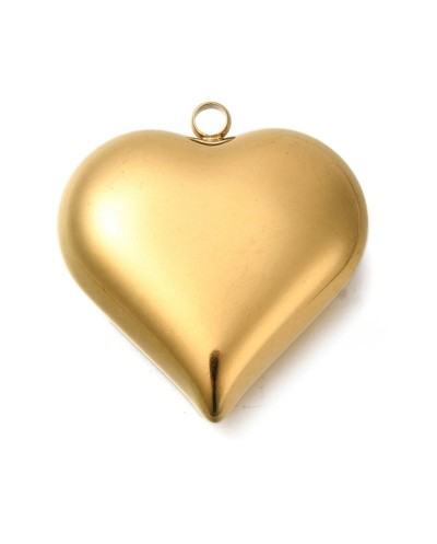 Zawieszka serce 32x29x9,5mm stal nierdzewna złota