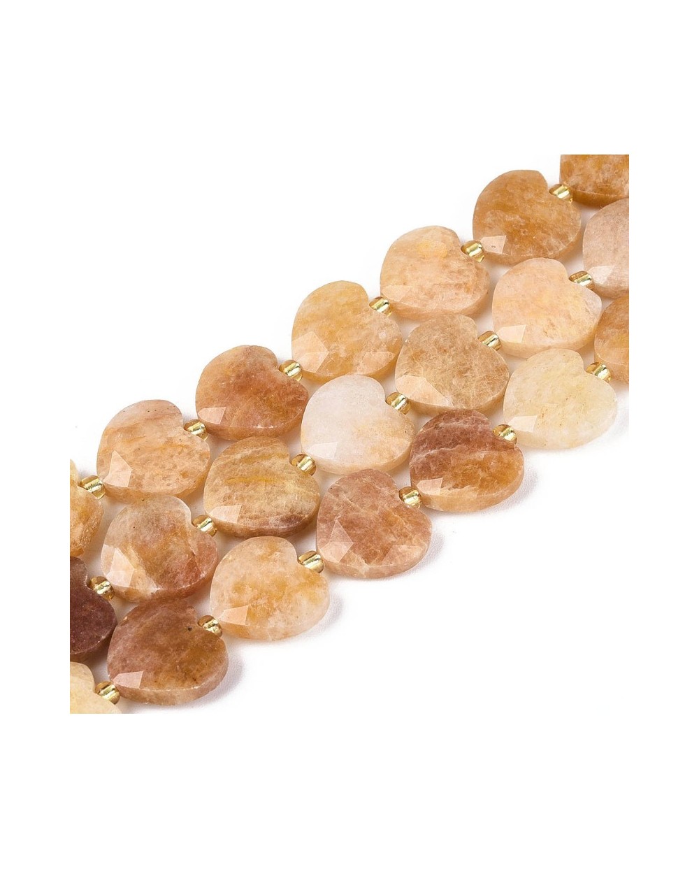Kamień naturalny Cytryn serce fasetowane ok 13x14x6mm sznurek