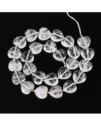 Kamień naturalny kryształ górski serce fasetowane ok 13x14x6mm sznurek 18-20 cm