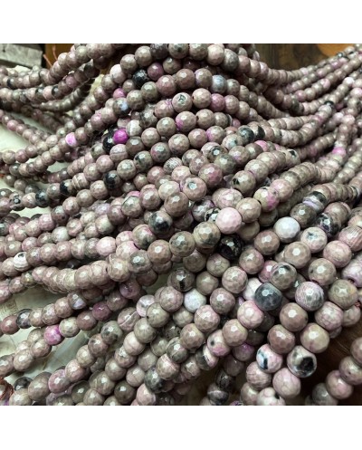 Kamień Naturalny Agat kulka fasetowana 5,5-6mm sznurek mix