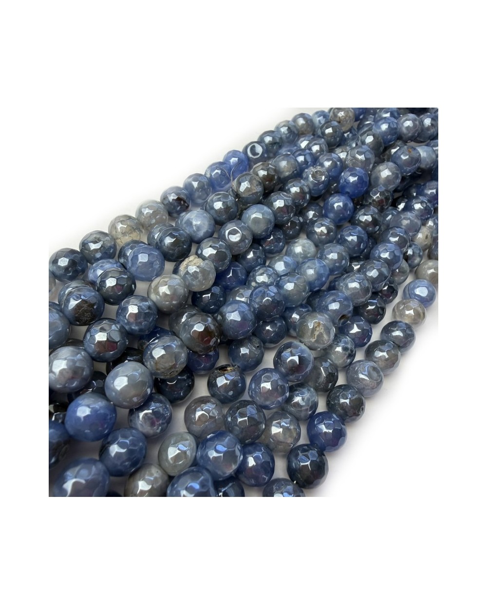 Agat kulka fasetowana platerowana 8.5x7~8mm mix granat