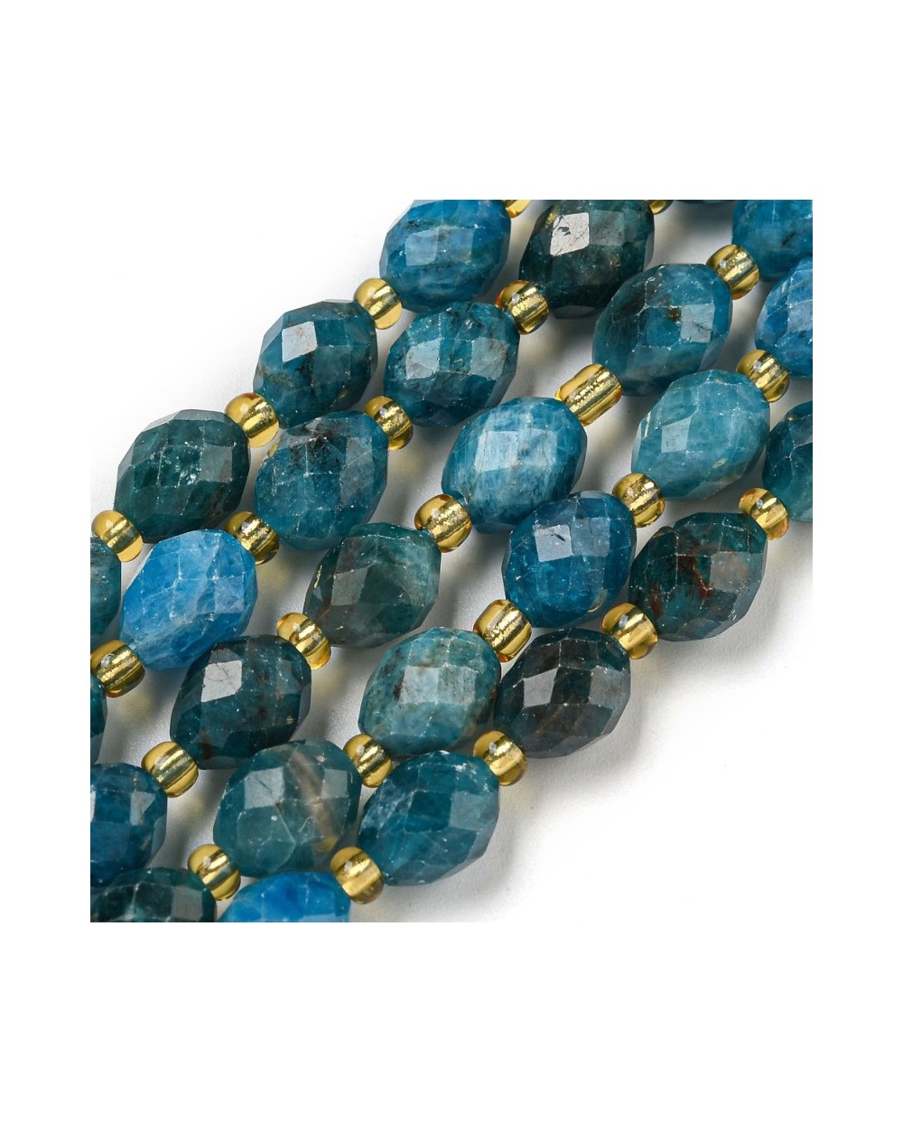 Kamień naturalny Apatyt oliwka fasetowana 8~9x6~8mm sznurek