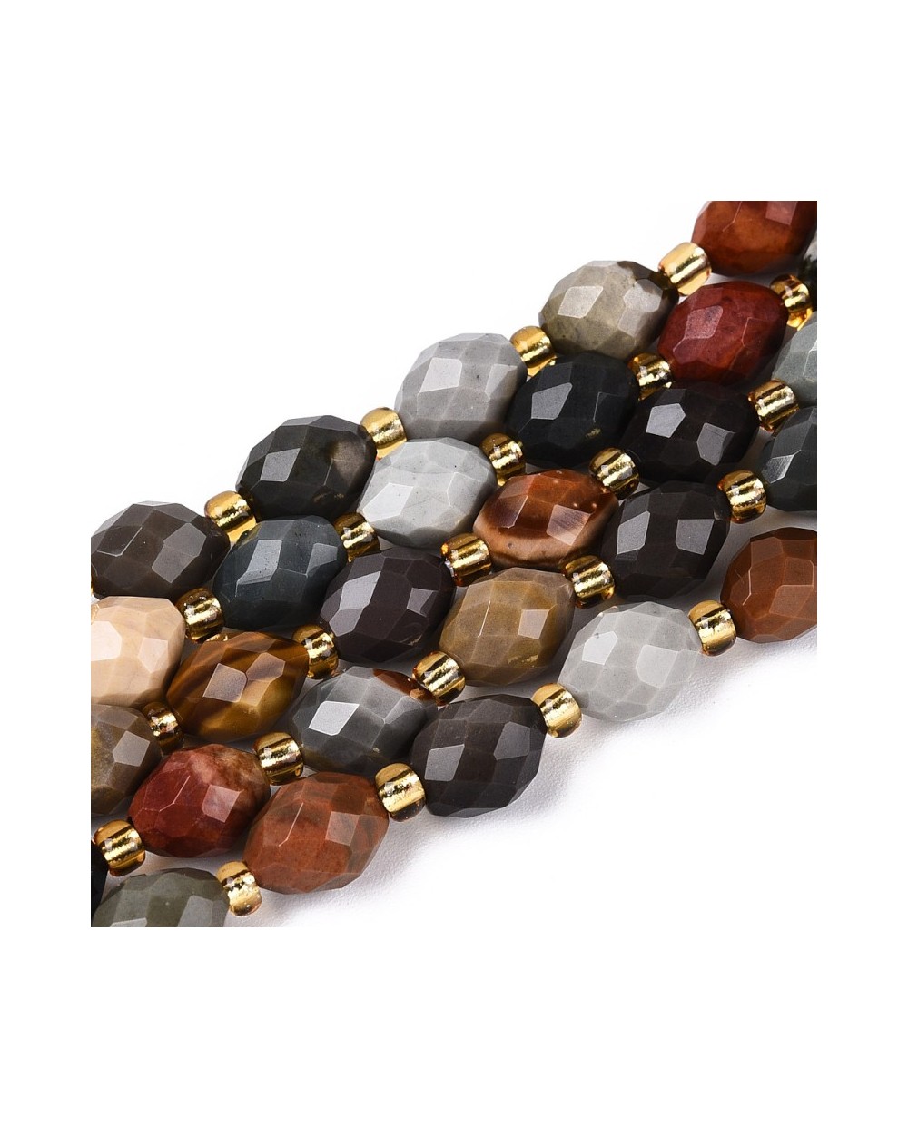 Kamień naturalny Jaspis oliwka fasetowana 8~9x6~8mm sznurek