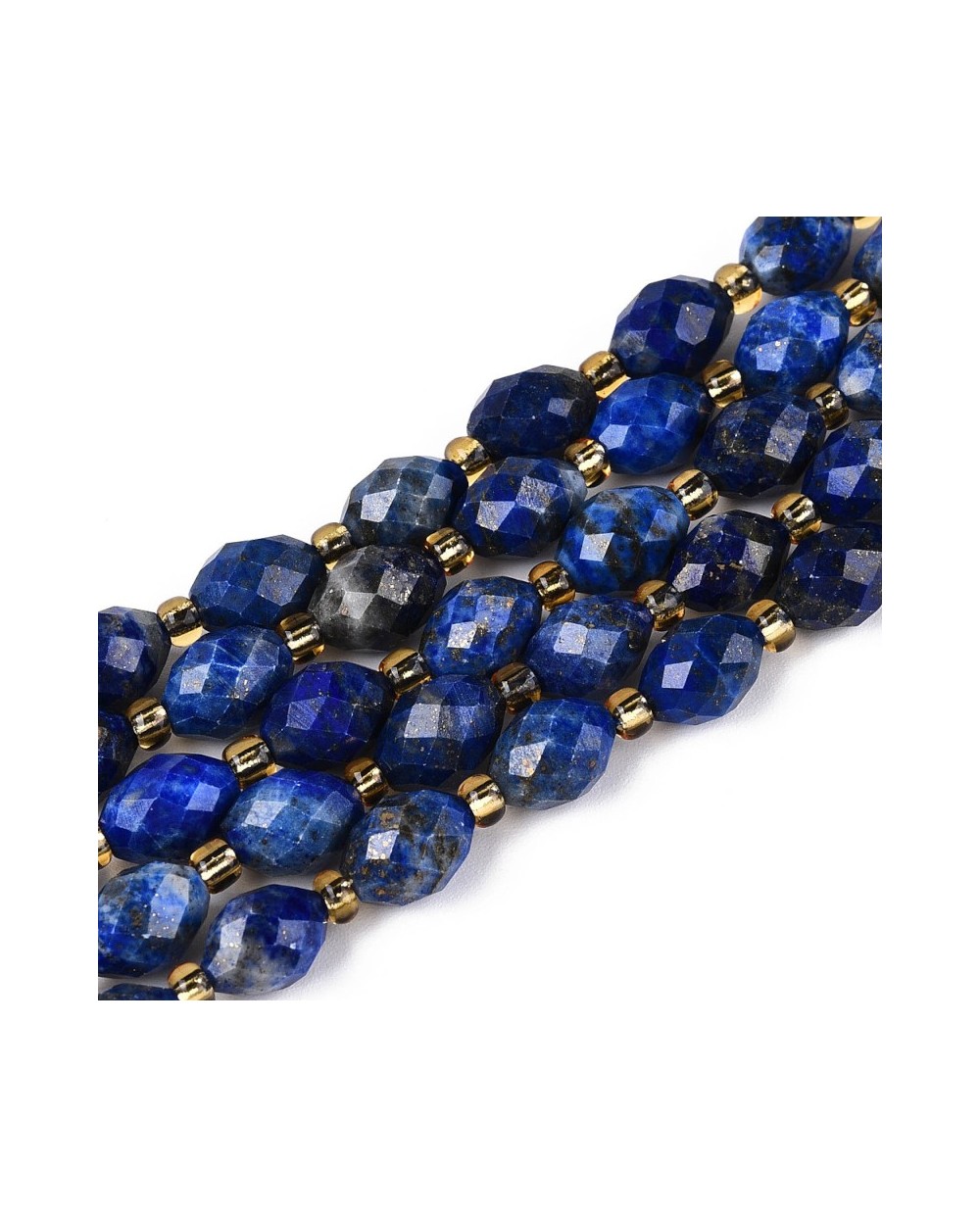 Kamień naturalny Lapis lazuli oliwka fasetowana 8~9x6~8mm sznurek