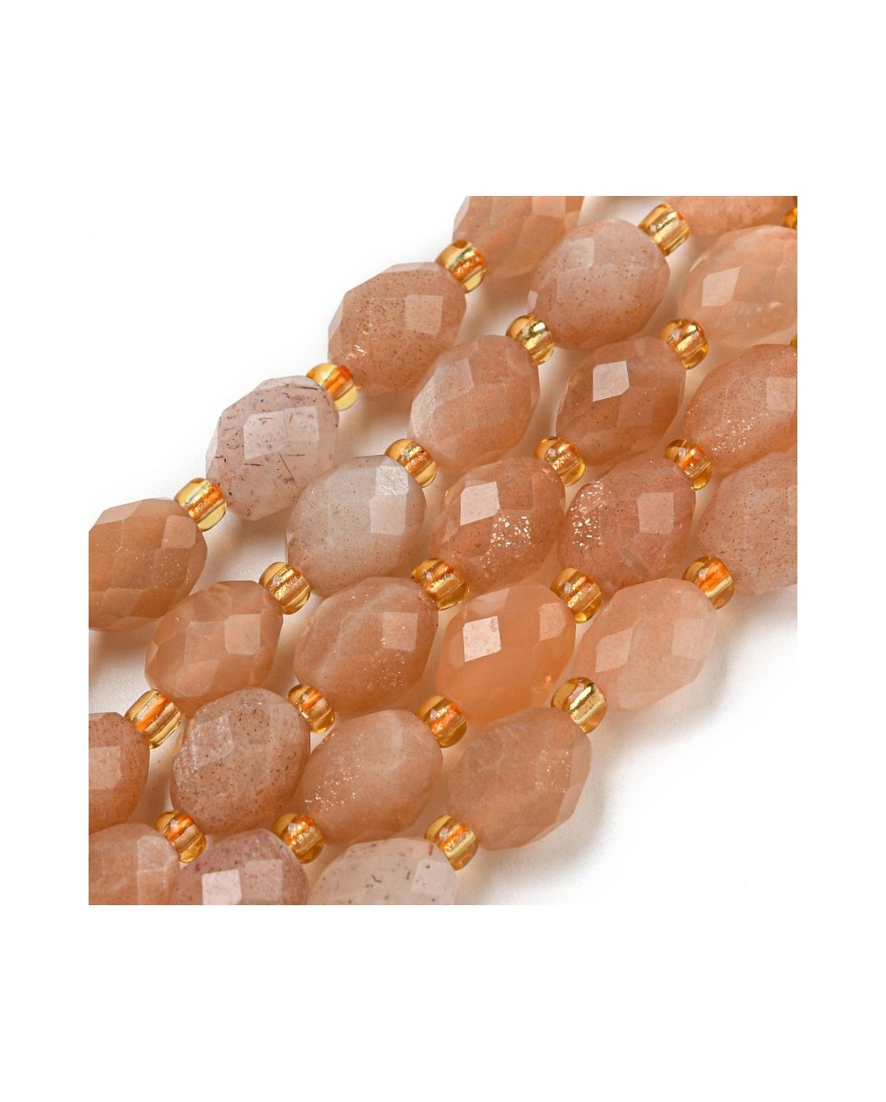 Kamień naturalny Kamień słoneczny oliwka fasetowana 8~9x6~8mm sznurek