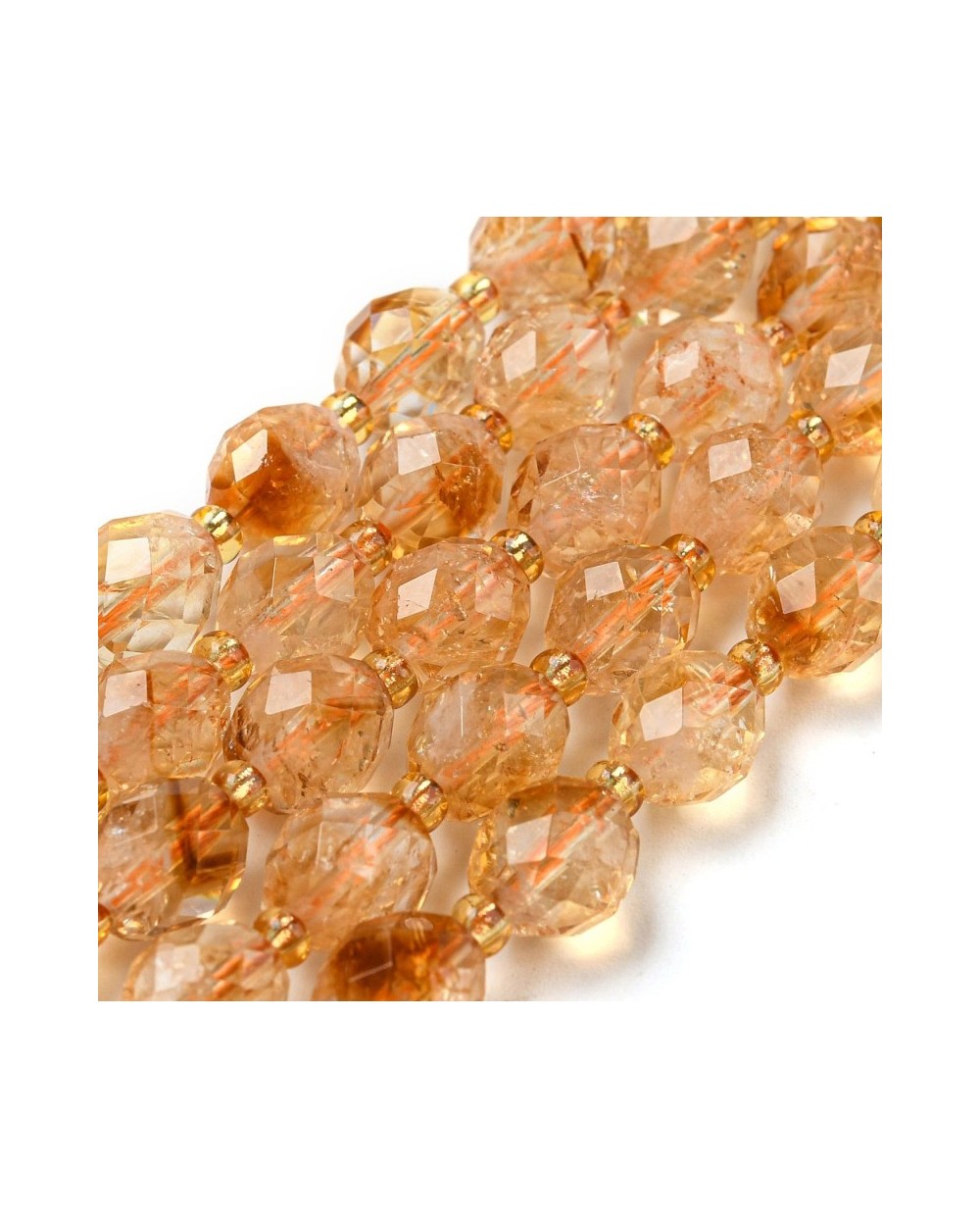 Kamień naturalny Cytryn oliwka fasetowana 8~9x6~8mm sznurek