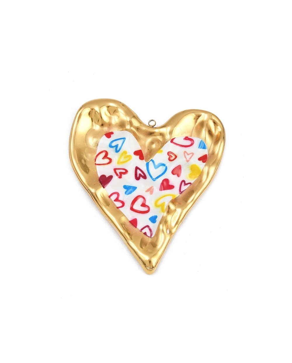 Zawieszka Serce 71x60x4mm stal nierdzewna złota