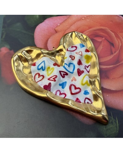 Zawieszka Serce 71x60x4mm stal nierdzewna złota