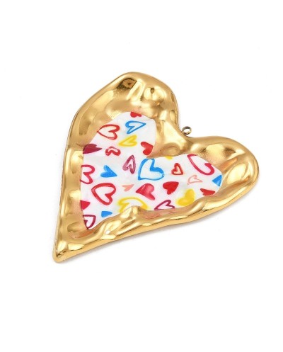 Zawieszka Serce 71x60x4mm stal nierdzewna złota