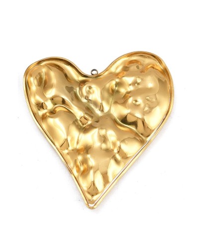 Zawieszka Serce 71x60x4mm stal nierdzewna złota