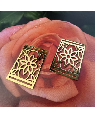 Łącznik kwiatek ozdobny 30x20x1mm stal nierdzewna złota