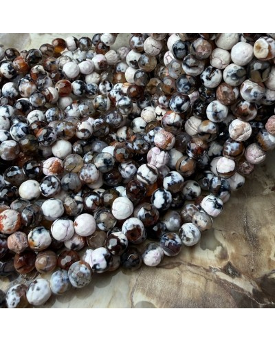Kamień Naturalny Agat kulka fasetowana 5,5-6mm sznurek mix