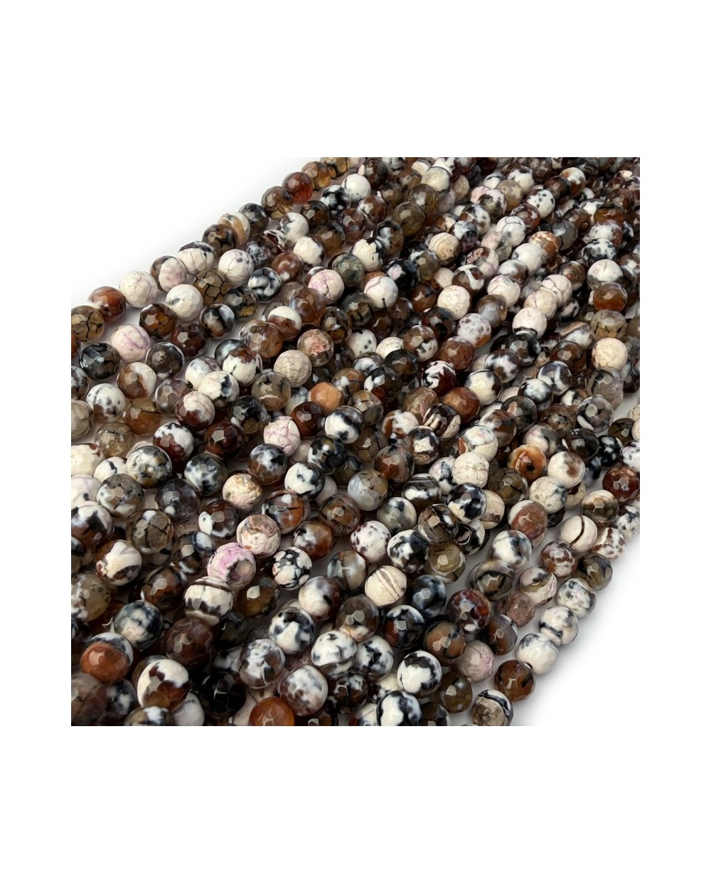 Kamień Naturalny Agat kulka fasetowana 5,5-6mm sznurek mix