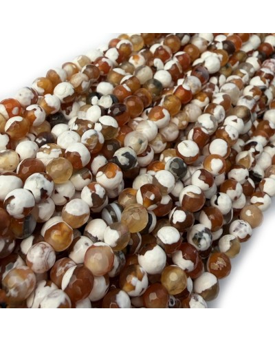 Kamień Naturalny Agat kulka fasetowana 5,5-6mm sznurek mix