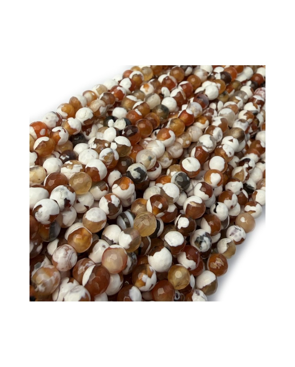 Kamień Naturalny Agat kulka fasetowana 5,5-6mm sznurek mix